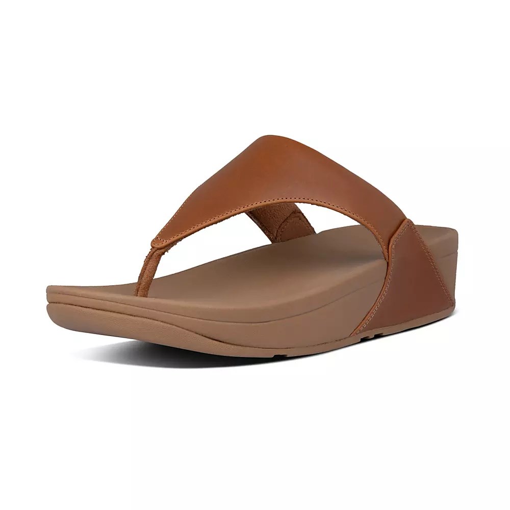 Fitflop LULU Leather Toe-Post Women's Sandals Brown | ZA-W-2796