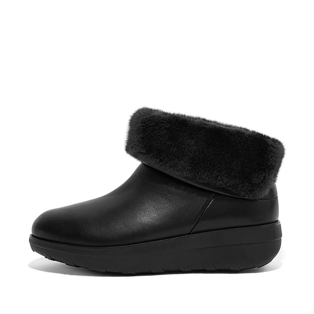 Fitflop MUKLUK SHORTY Waterproof Shearling-Lined Women\'s Ankle Boots Black | ZA-G-5837