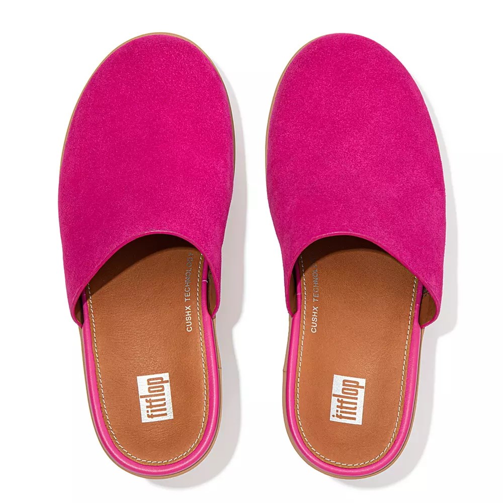 Fitflop PILAR Suede Platforms Women's Mules Rose | ZA-G-3471