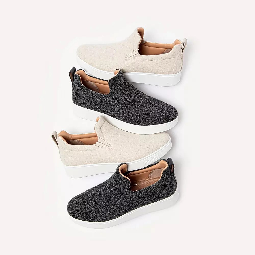 Fitflop RALLY Felt Women's Slip On Sneakers Dark Grey | ZA-K-5623