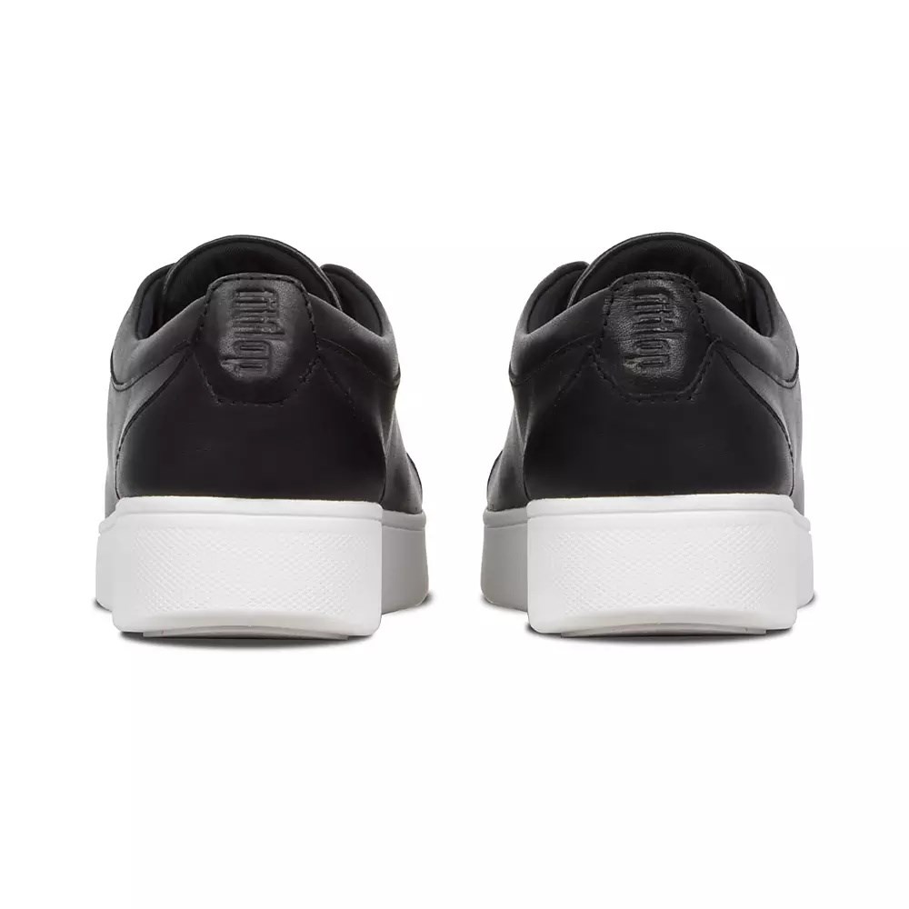 Fitflop RALLY Leather Women's Sneakers Black | ZA-C-9324