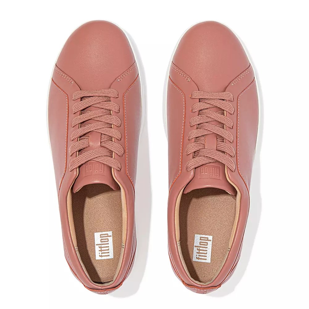 Fitflop RALLY Leather Women's Sneakers Rose | ZA-Y-3852