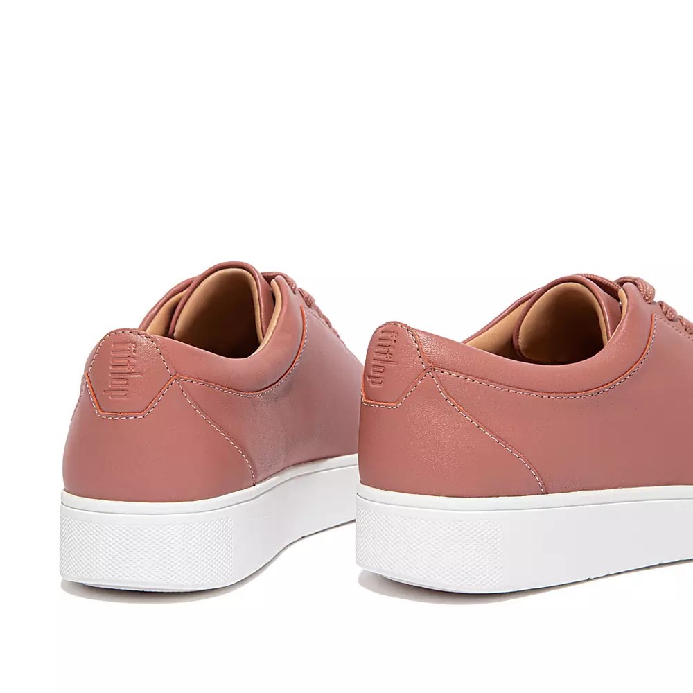 Fitflop RALLY Leather Women's Sneakers Rose | ZA-Y-3852