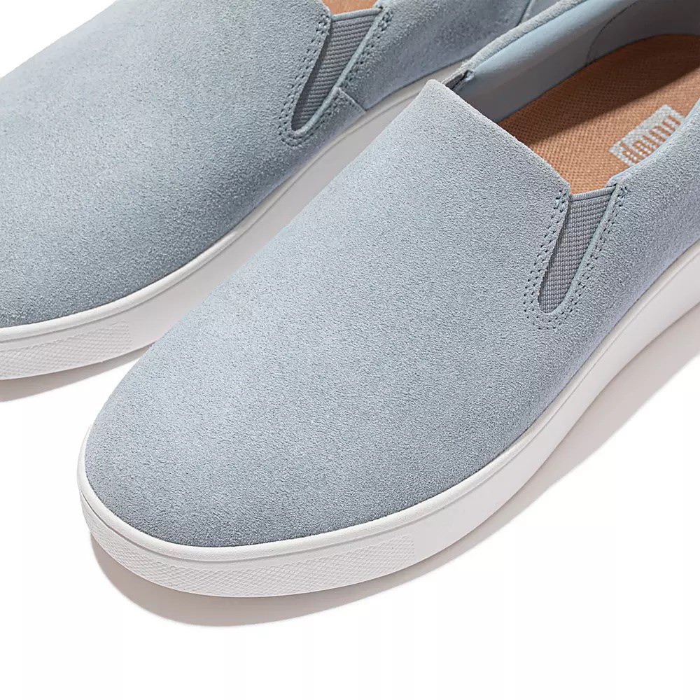 Fitflop RALLY Suede Women's Slip On Sneakers Light Blue | ZA-X-9761