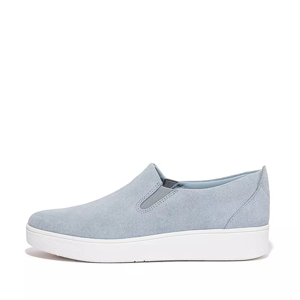 Fitflop RALLY Suede Women\'s Slip On Sneakers Light Blue | ZA-X-9761