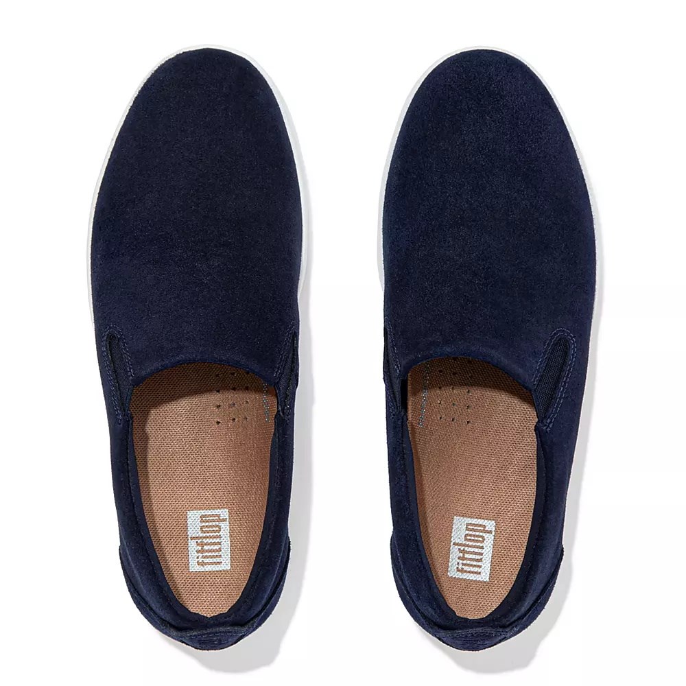 Fitflop RALLY Suede Women's Slip On Sneakers Navy | ZA-Z-1023