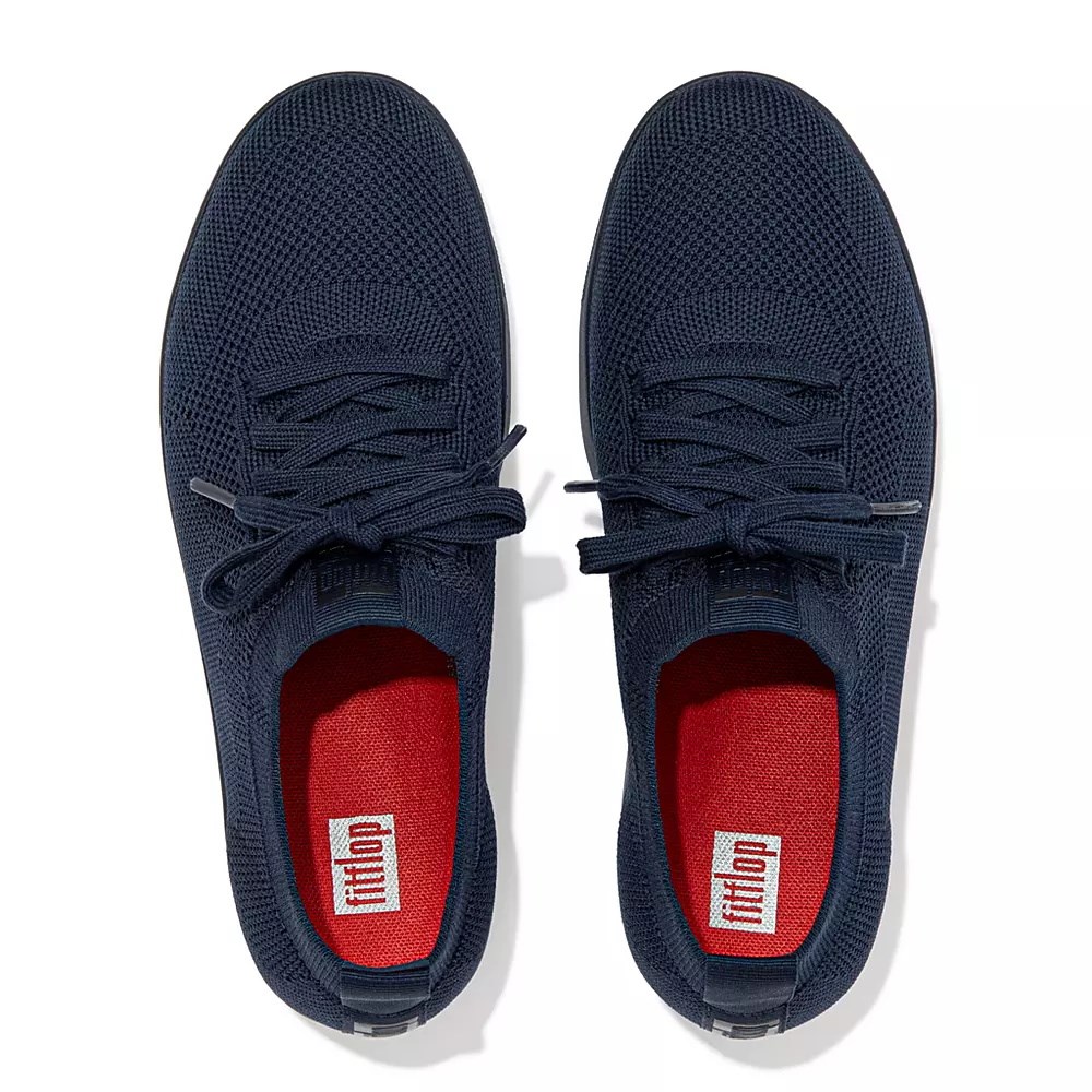 Fitflop RALLY Water-Resistant Knit Women's Sneakers Navy | ZA-E-1284