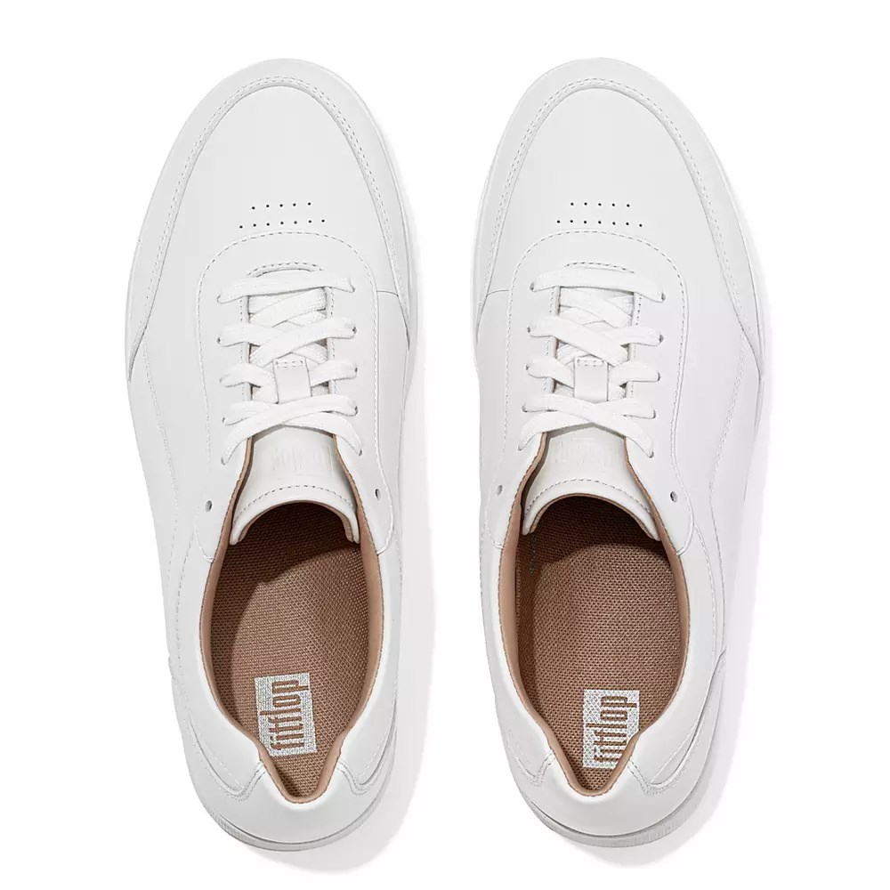 Fitflop RALLY X Leather Women's Sneakers White | ZA-W-0584