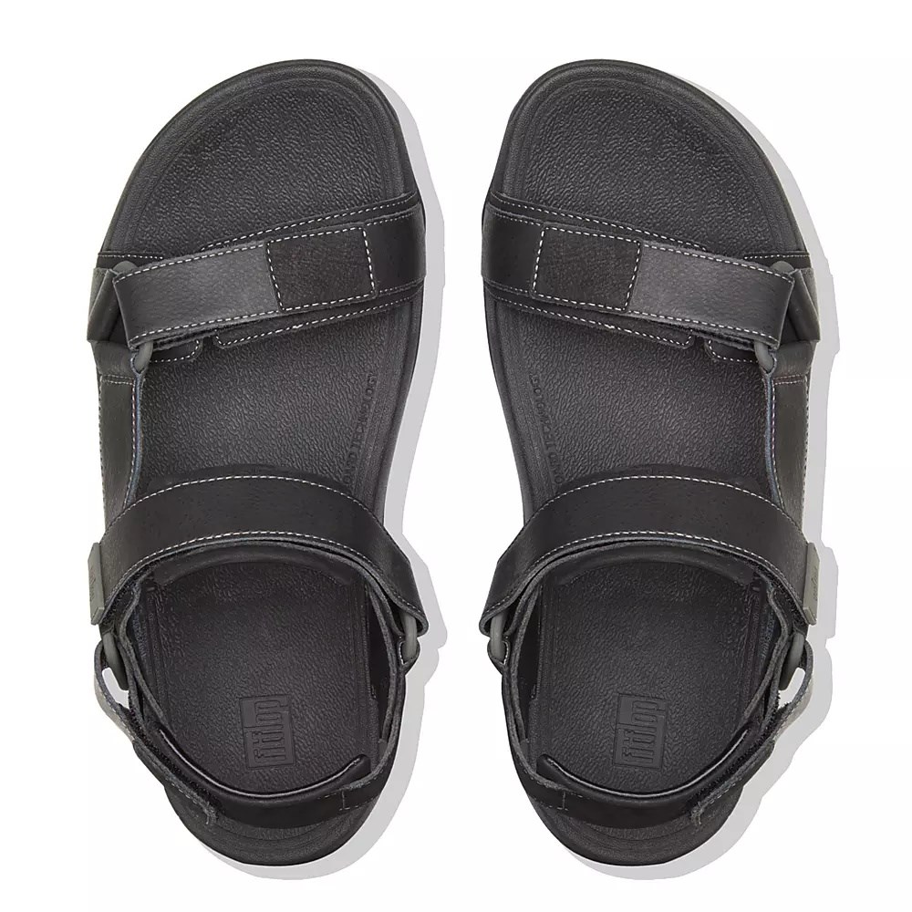 Fitflop RYKER Back-Strap Men's Sandals Black | ZA-O-4831