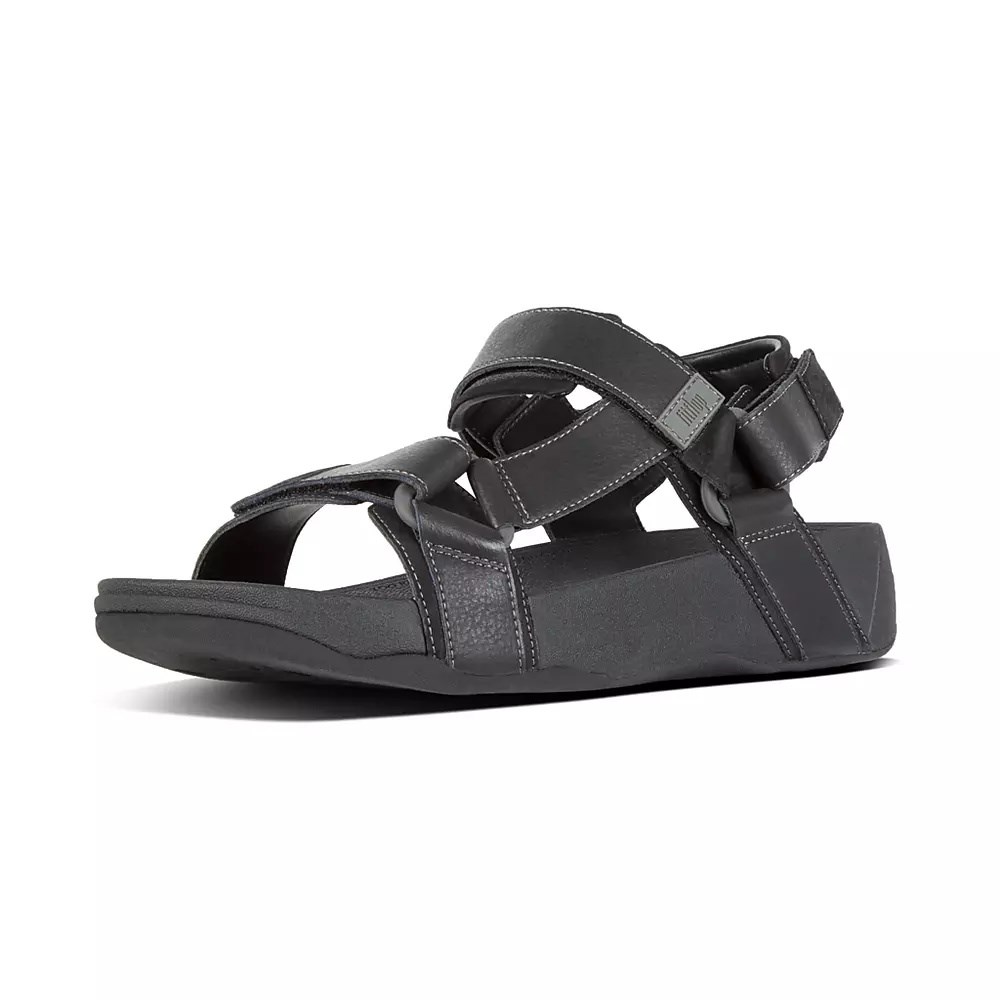 Fitflop RYKER Back-Strap Men's Sandals Black | ZA-O-4831