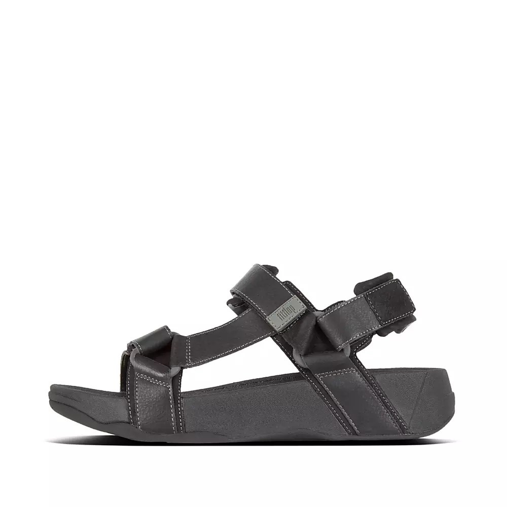 Fitflop RYKER Back-Strap Men\'s Sandals Black | ZA-O-4831