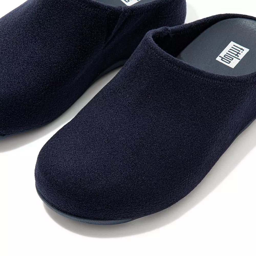 Fitflop SHUV Cushy Felt Women's Clogs Navy | ZA-J-0589