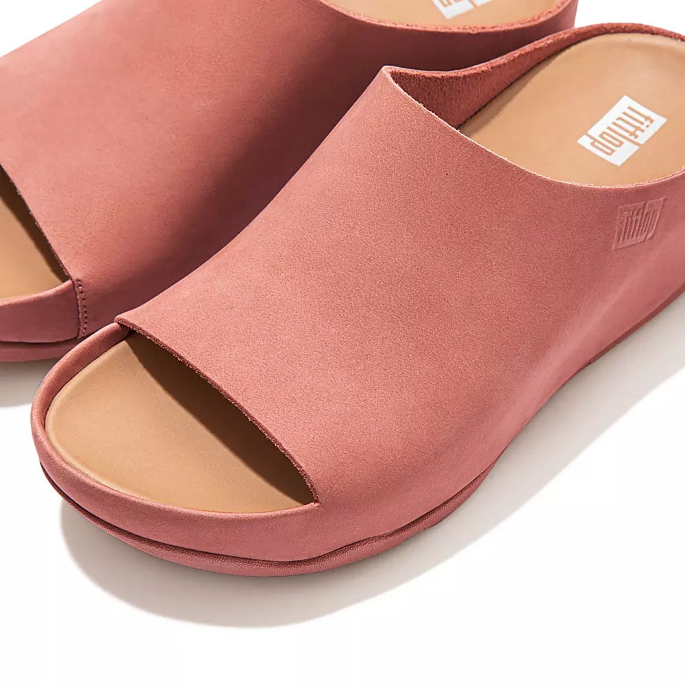 Fitflop SHUV Nubuck Women's Slides Rose | ZA-Q-3946