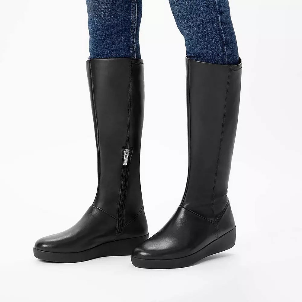 Fitflop SUMI Stretch Women's Knee-high Boots Black | ZA-H-6018