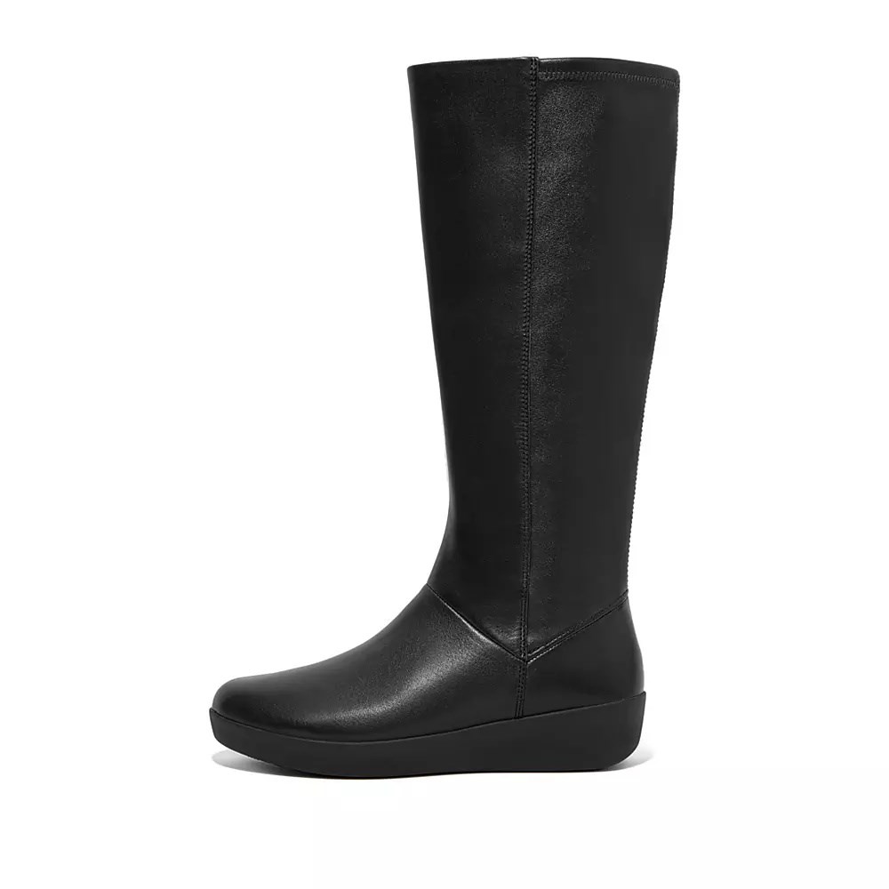 Fitflop SUMI Stretch Women\'s Knee-high Boots Black | ZA-H-6018