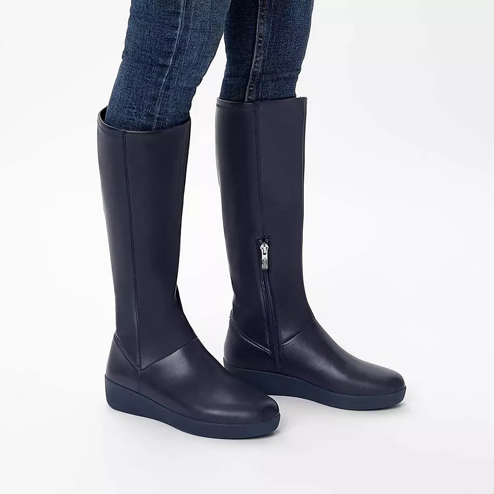 Fitflop SUMI Stretch Women's Knee-high Boots Navy | ZA-Y-4873