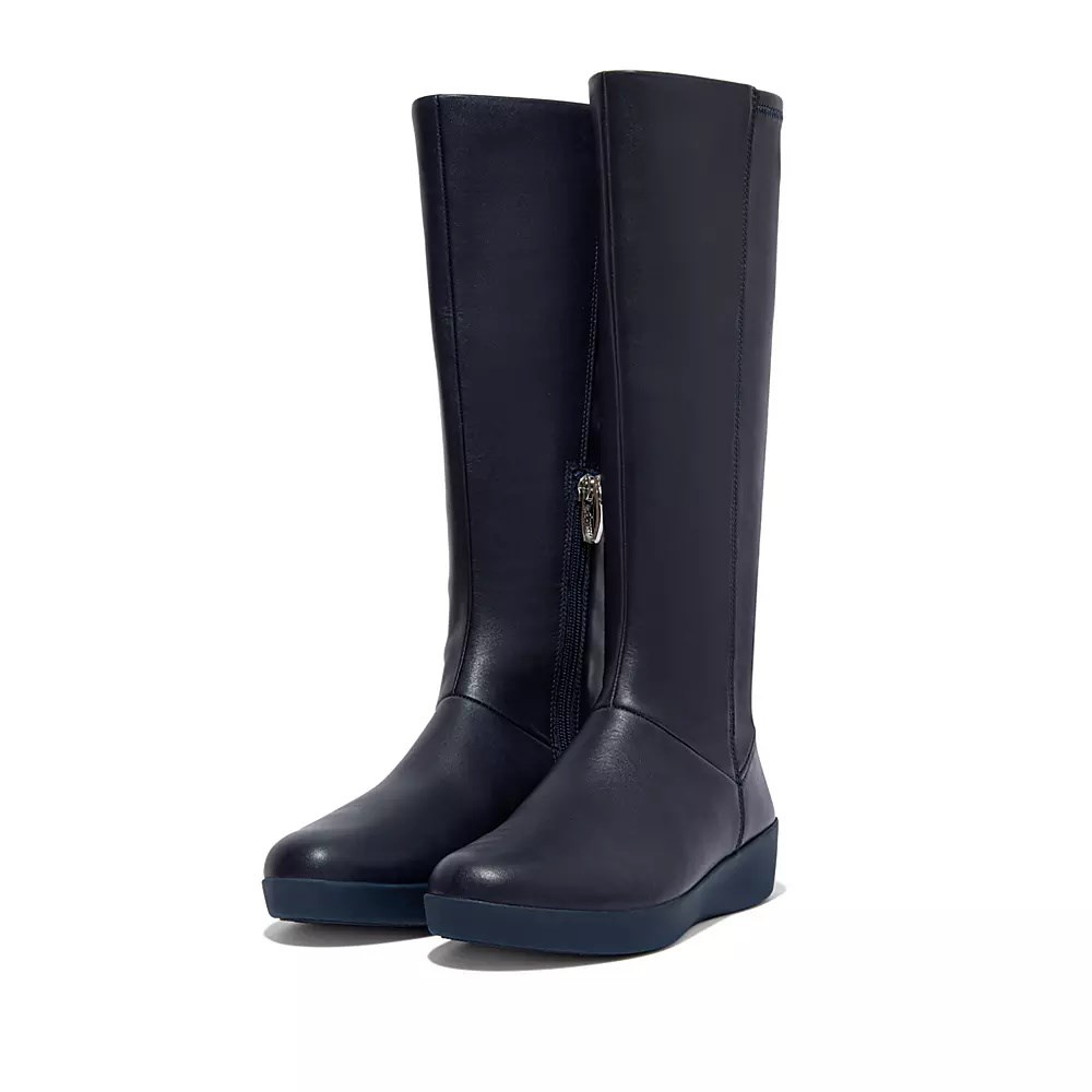 Fitflop SUMI Stretch Women's Knee-high Boots Navy | ZA-Y-4873