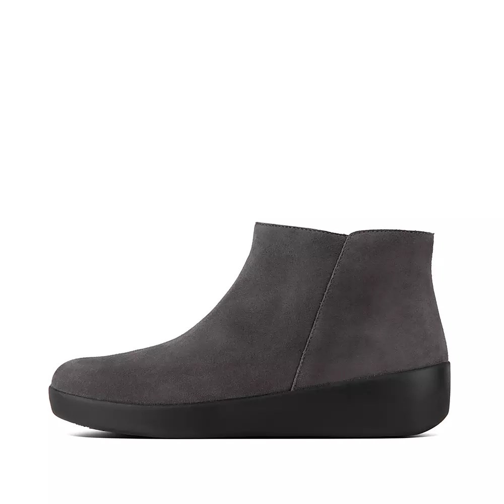 Fitflop SUMI Suede Women\'s Ankle Boots Dark Grey | ZA-Y-5263