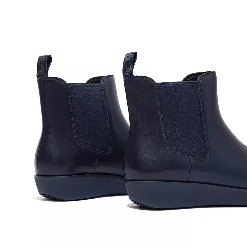 Fitflop SUMI Waterproof Leather Women's Chelsea Boots Navy | ZA-V-2780