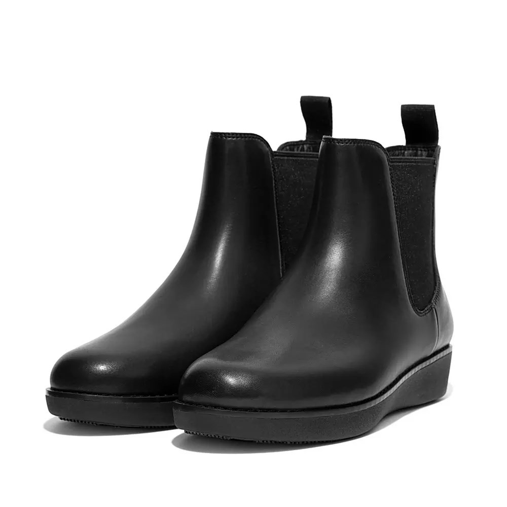 Fitflop SUMI Waterproof Leather Women's Chelsea Boots Black | ZA-V-5396