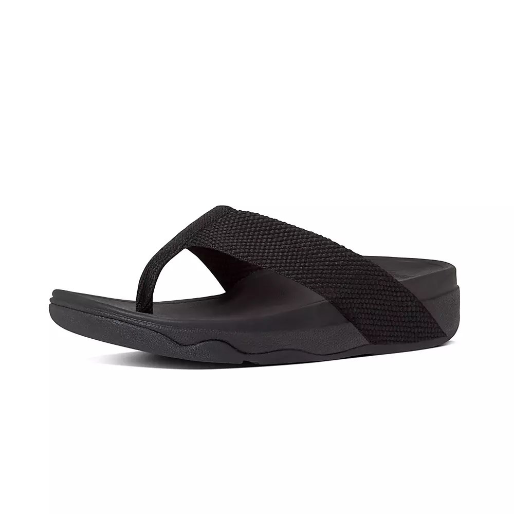 Fitflop SURFA Toe-Post Women's Sandals Black | ZA-C-0289