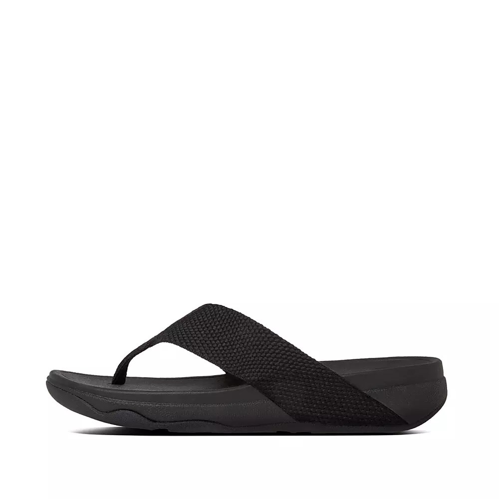 Fitflop SURFA Toe-Post Women\'s Sandals Black | ZA-C-0289