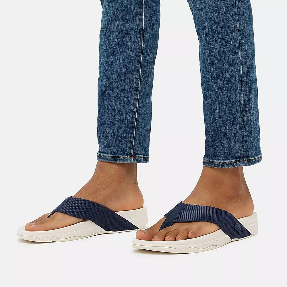 Fitflop SURFER Toe-Post Men's Sandals Navy | ZA-I-8315