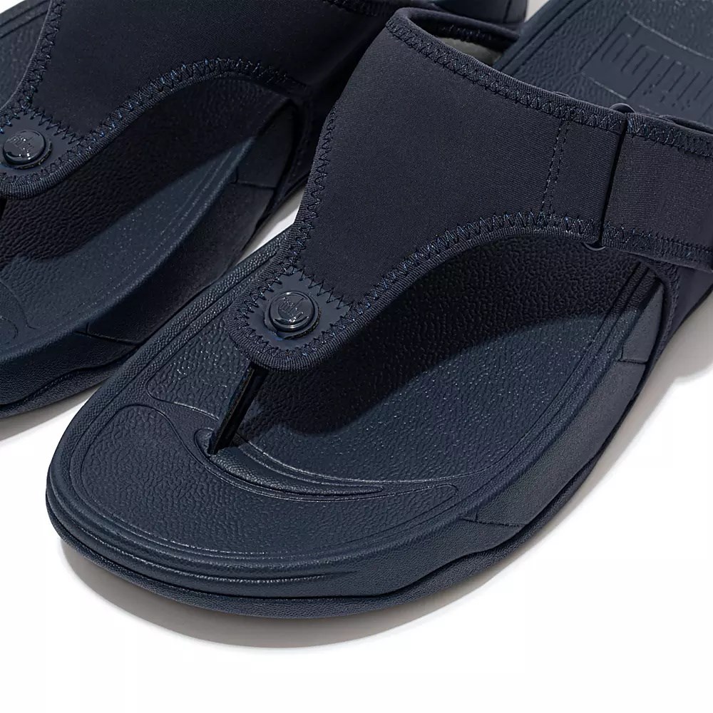 Fitflop TRAKK II Water-Resistant Toe-Post Men's Sandals Navy | ZA-B-7529