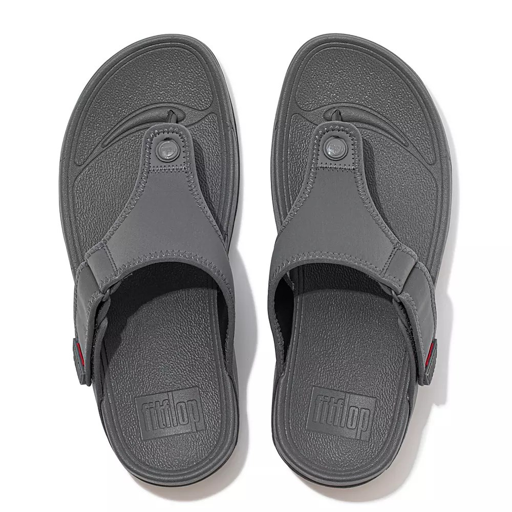 Fitflop TRAKK II Water-Resistant Toe-Post Men's Sandals Grey | ZA-C-1532