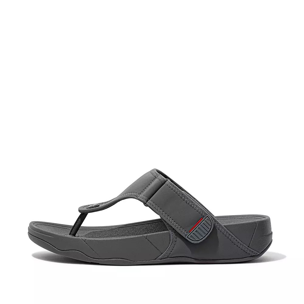 Fitflop TRAKK II Water-Resistant Toe-Post Men\'s Sandals Grey | ZA-C-1532