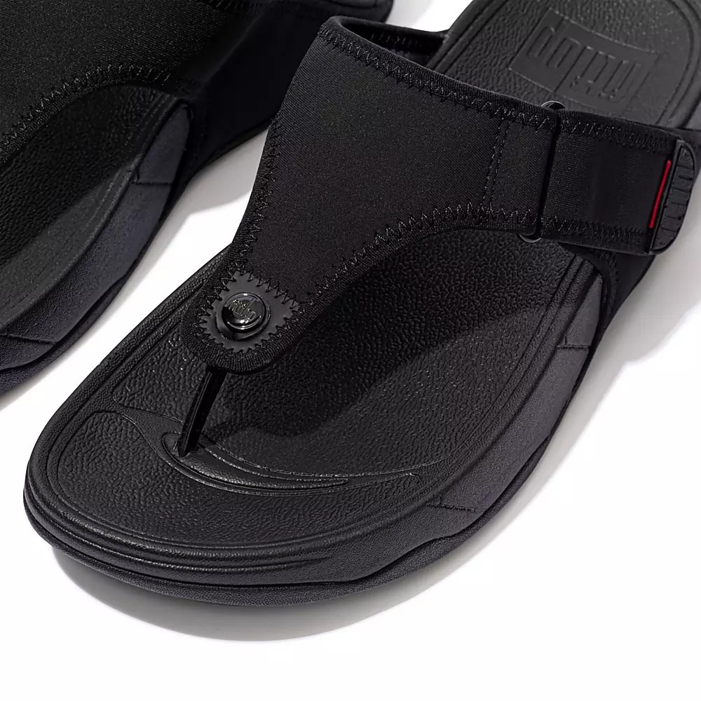 Fitflop TRAKK II Water-Resistant Toe-Post Men's Sandals Black | ZA-F-0489