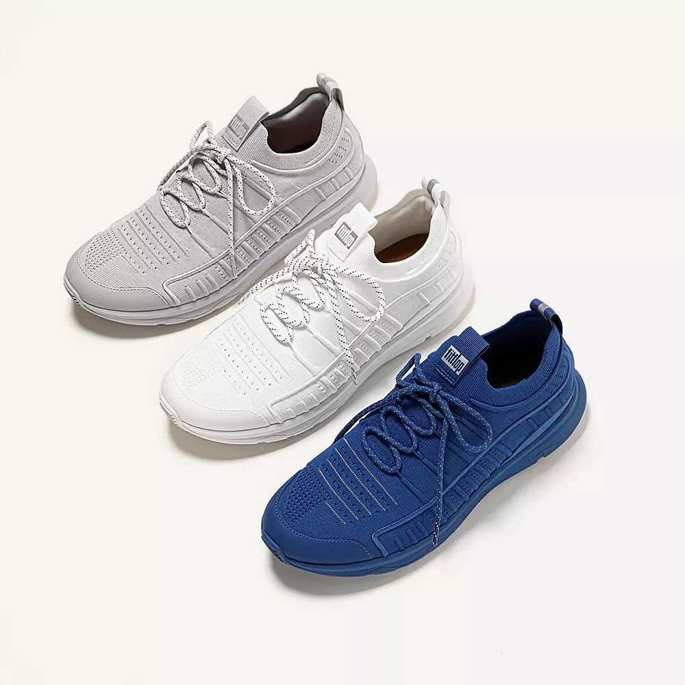 Fitflop VITAMIN FF Knit Men's Sneakers Blue | ZA-U-0329