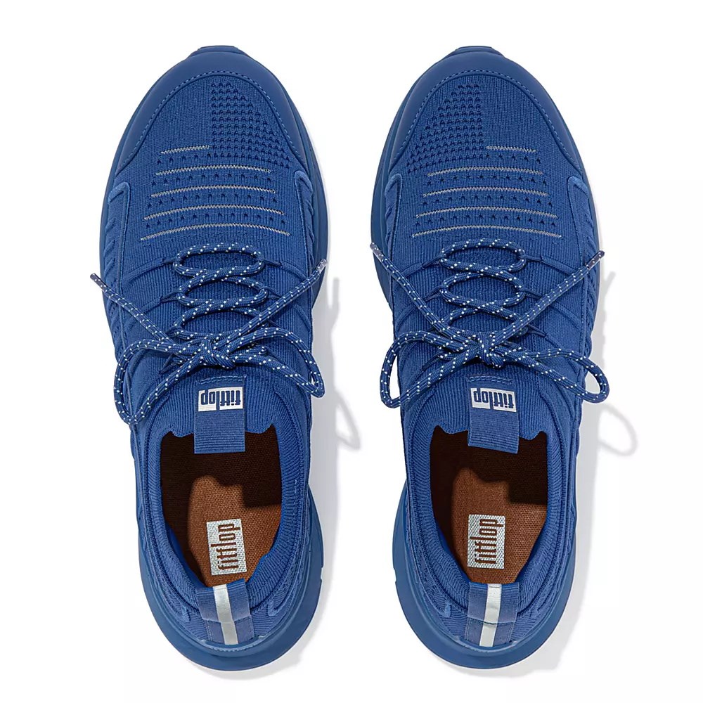 Fitflop VITAMIN FF Knit Men's Sneakers Blue | ZA-U-0329