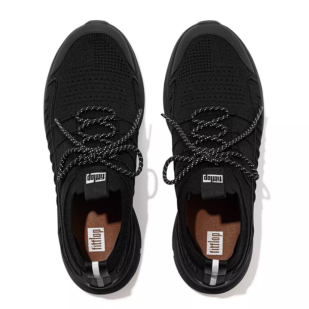 Fitflop VITAMIN FF Knit Men's Sneakers Black | ZA-Y-1207