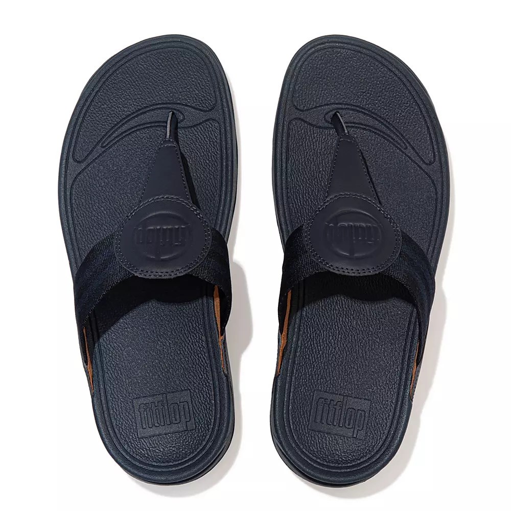 Fitflop WALKSTAR Webbing Toe-Post Women's Sandals Navy | ZA-P-9147