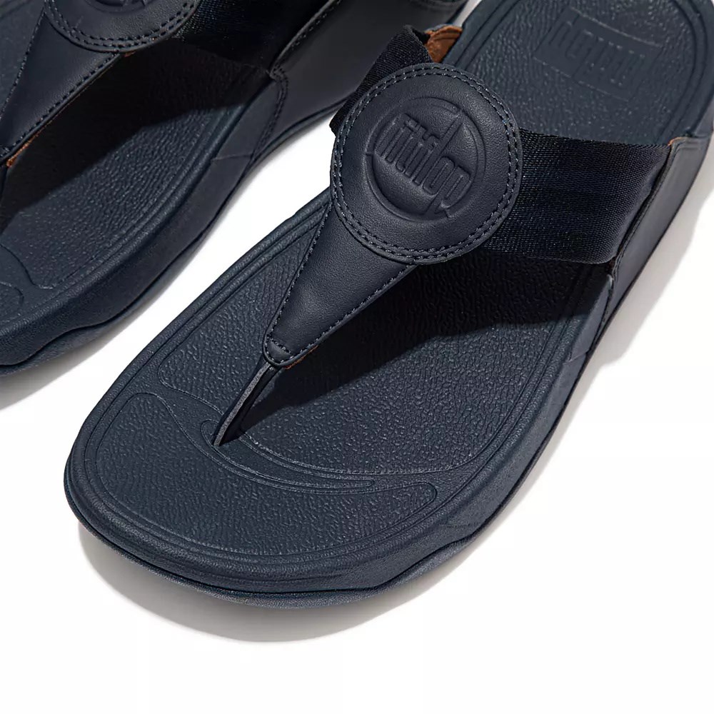 Fitflop WALKSTAR Webbing Toe-Post Women's Sandals Navy | ZA-P-9147