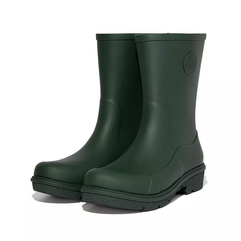 Fitflop WONDERWELLY Women's Rain Boots Dark Green | ZA-L-7234