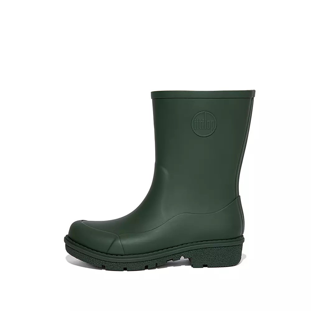 Fitflop WONDERWELLY Women\'s Rain Boots Dark Green | ZA-L-7234