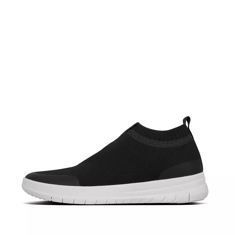 Fitflop ÜBERKNIT Men\'s Slip On Sneakers Black | ZA-K-4396