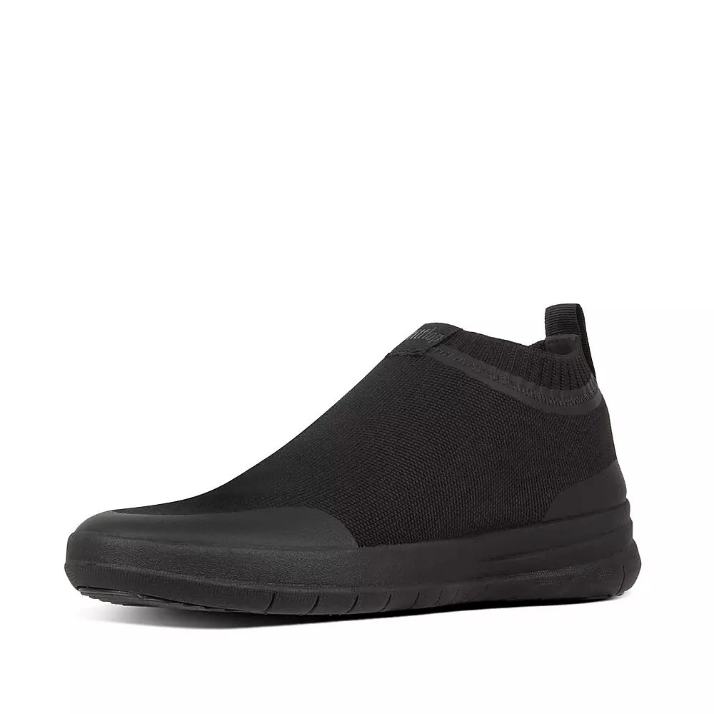 Fitflop ÜBERKNIT Men's Slip On Sneakers Black | ZA-X-4219